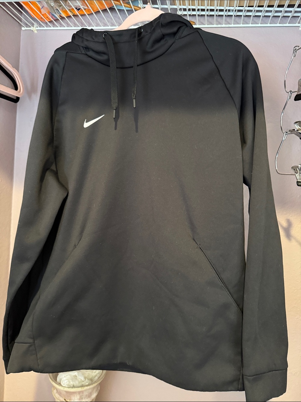 Nike Black Pullover Hoodie with White Swoosh